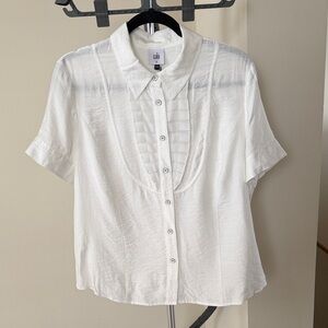 CAbi Tuxedo Top - White Button Down Shirt